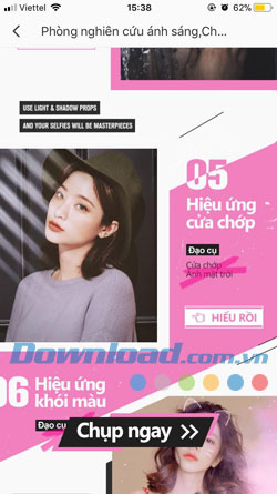 Thực đơn chính Hướng dẫn sử dụng Camera360 trên iPhone, iPad