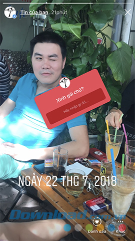 Xem lại câu hỏi đã tạo trên Instagram