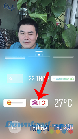 Chọn biểu tượng đặt câu hỏi