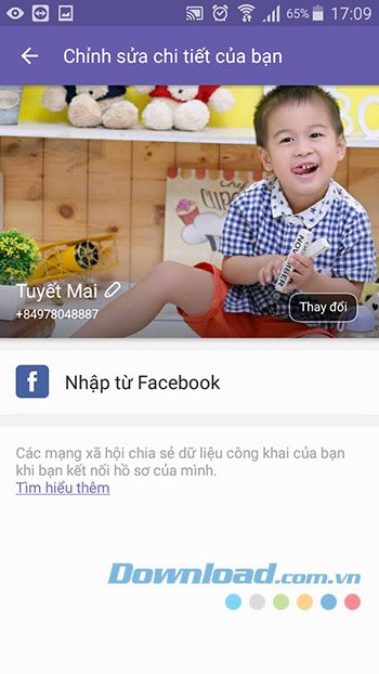 Đổi ảnh đại diện Viber thành công