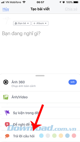 Chọn trả lời câu hỏi