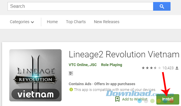 Cài đặt game Lineage2 Revolution trên điện thoại
