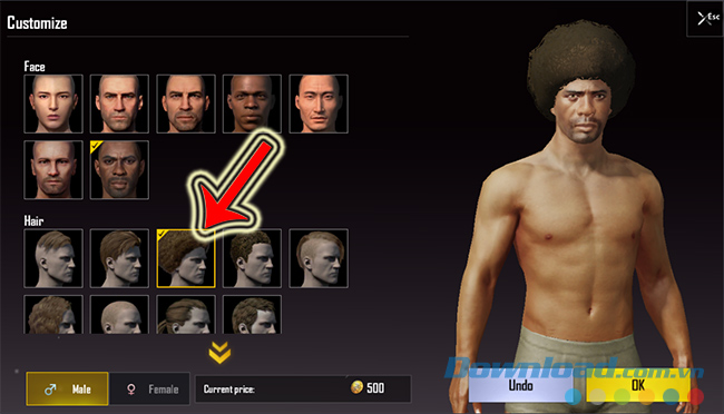 Chọn lại màu da nhân vật trong Pubg Mobile