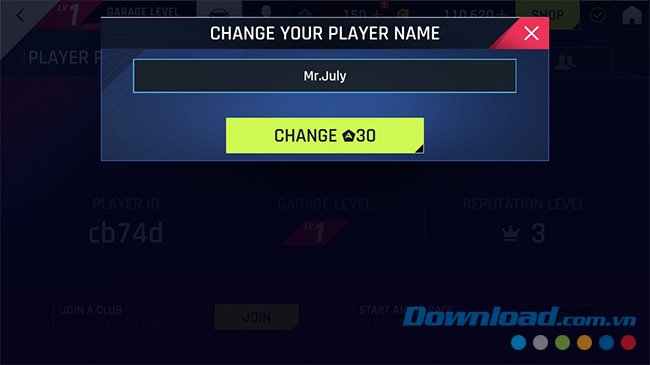 Đổi tên mất phí