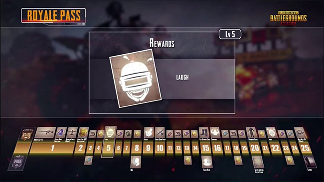 Level đầu tiên của Royale Pass trong PUBG Mobile