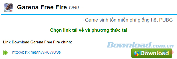 Download game sinh tồn Garena Free Fire
