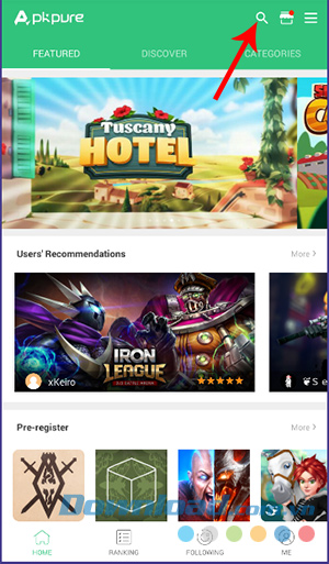 Tìm kiếm ứng dụng cho máy Android