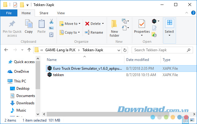 File xapk trên máy tính