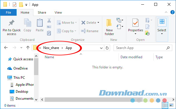 Chuyển file xapk vào thư mục chia sẻ