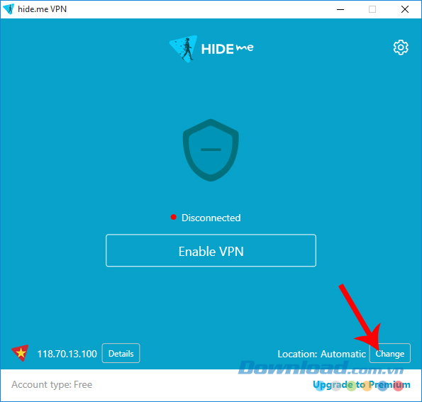 Thay đổi VPN sang Quốc gia khác