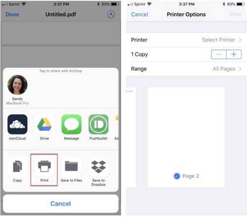 In file PDF từ iPhone và iPad