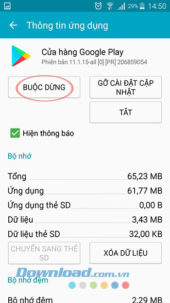 Buộc dừng