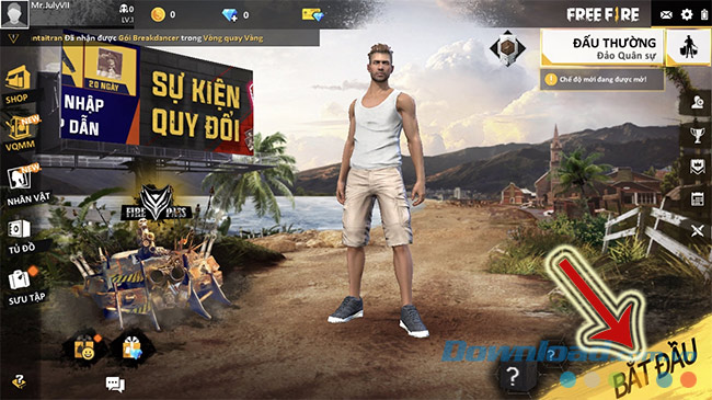 Bắt đầu vào game