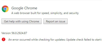 Lỗi “An error occurred while checking for updates. Update check failed to start…”