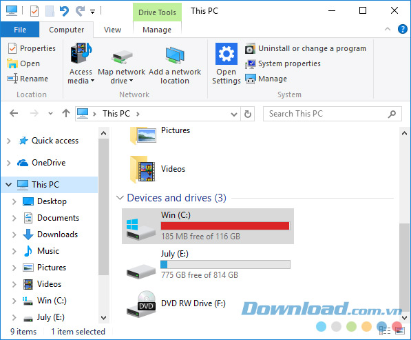 Ổ đĩa bị đầy