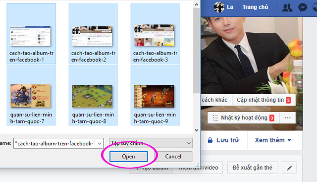 Đăng ảnh vào Album