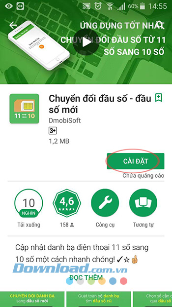 Cài đặt Chuyển đổi đầu số
