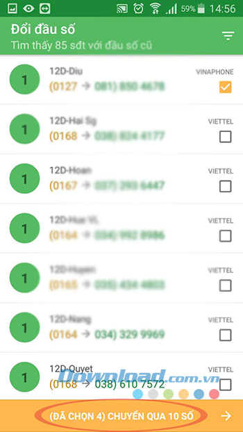 Chuyển sang 10 số