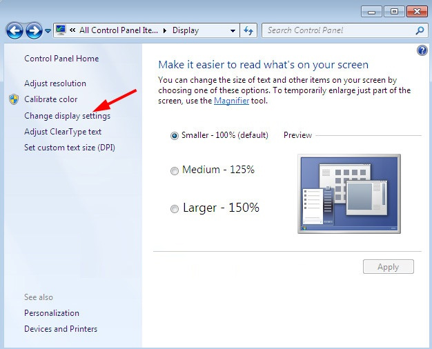 Thay đổi phân giải trên máy tính