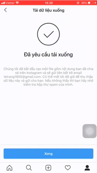 Yêu cầu được ghi nhận