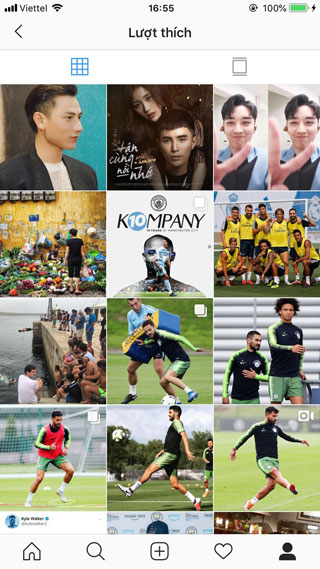 Giao diện xem tổng quát Instagram