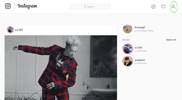 Tìm đến Trang cá nhân