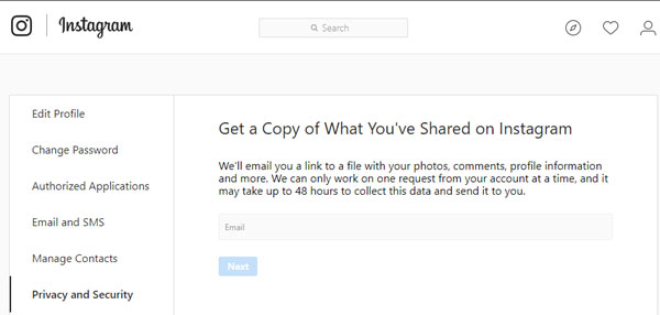 Nhập thông tin email