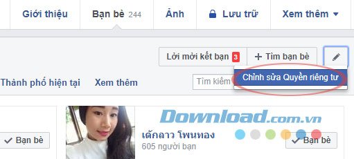 Chỉnh sửa quyền riêng tư trên Facebook