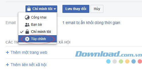 Tùy chỉnh Facebook