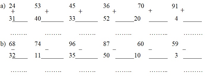 Ôn tập các dạng Toán lớp 1