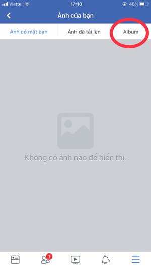 Lựa chọn tab Album