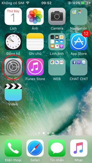 Giao diện chính iPhone