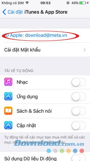 Lựa chọn ID Apple