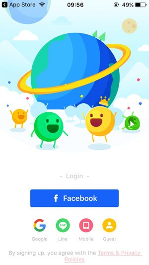 Giao diện đăng nhập Hago