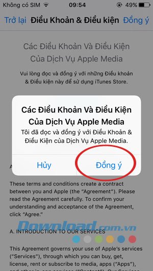 Xác nhận đọc điều khoản