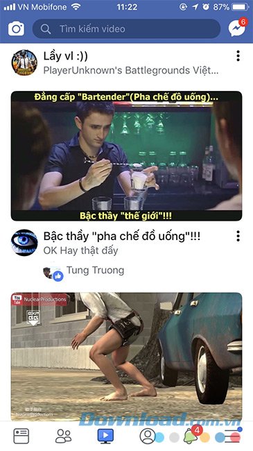 Danh sách video trong Facebook Watch