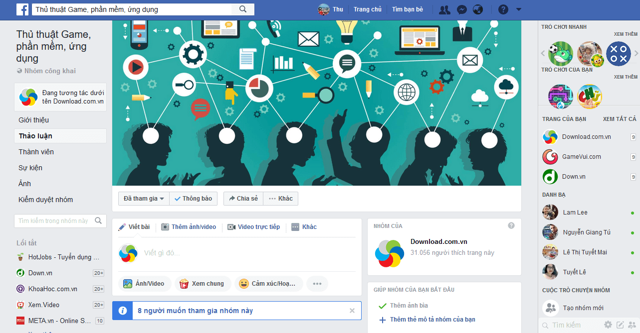 Giao diện Facebook Group 