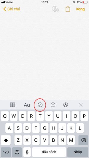 Tạo checklist cho ghi chú trên iPhone
