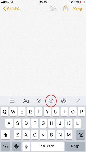 Scan tài liệu cho file ghi chú trên iPhone