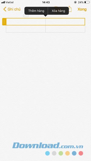 Thêm hàng cho bảng