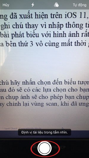 Scan tài liệu cho file ghi chú trên iPhone