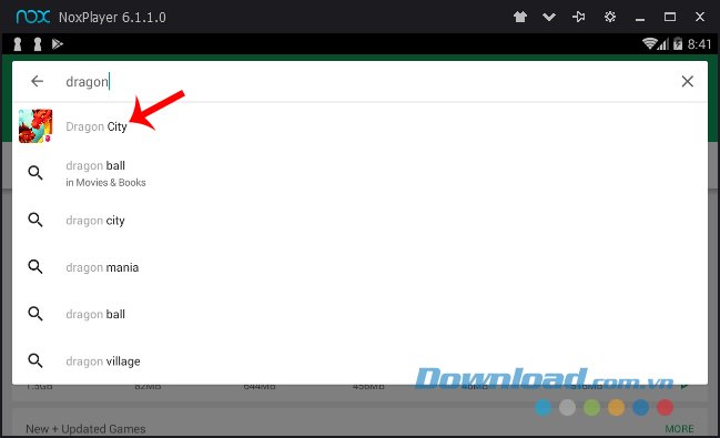 Tìm kiếm game Dragon City trên giả lập