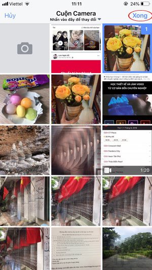 Chọn hình ảnh đăng Facebook