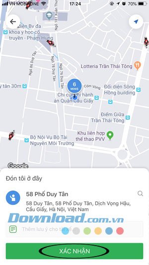 Xác nhận vị trí