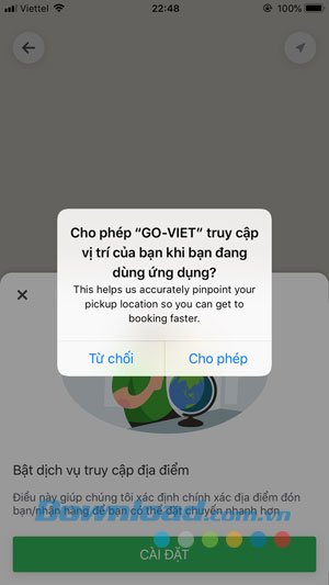 Cho phép truy cập vị trí
