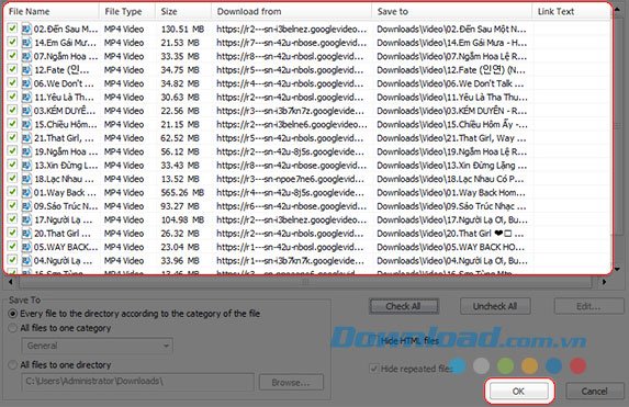 Lựa chọn tất cả