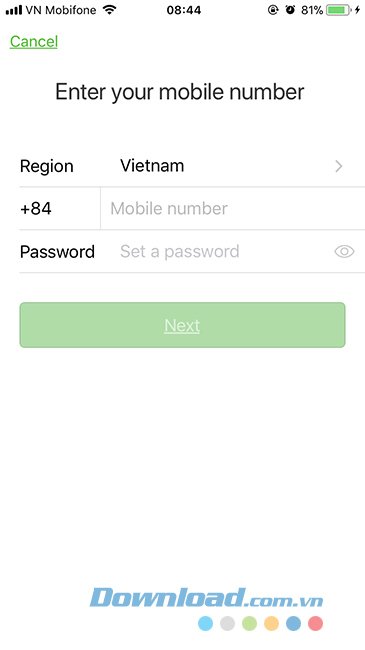 Chọn khu vực sinh sống