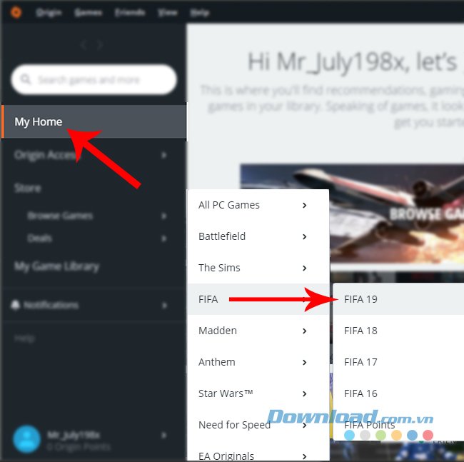 Tải game FIFA 19 từ Origin