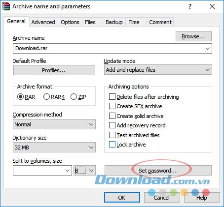 Đặt Password file