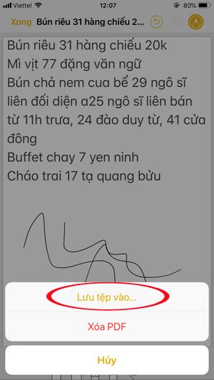 Chọn vị trí lưu